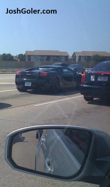 JoshGolercom reader MZ spotted this Black Lamborghini Gallardo with Texas