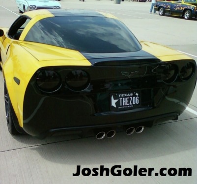 This black and yellow Corvette Z06 with bold vanity plates screams